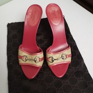 Gucci pink sandal heels